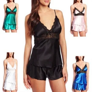 Black Lace Us Size Negligee Chemise for Women See Through Eyelash Lingerie Sexy Sheer Floral Nightgown Robe Negligee