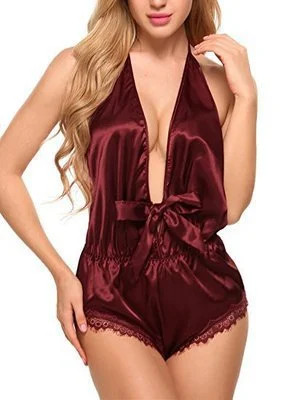 Avidlove Women Sexy Lingerie Teddy One Piece Lace Halter Babydoll Bodysuit - Image 4