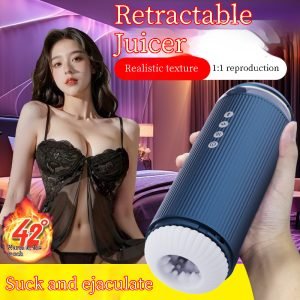 Smart masturbation cup with telescopic vibration and heating for male sexual masturbation desensitization training