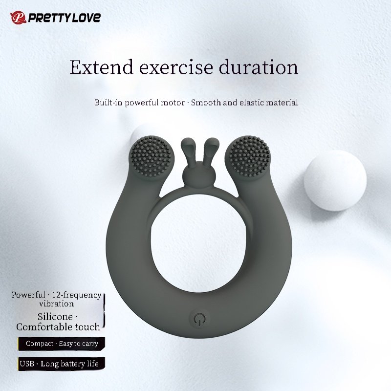 Vibrating Penis Ring Sex Toy - Male Penis Ring Vibrator, 12 vibration modes, silicone material, with G-spot clitoral stimulator, adult sex toy, unisex.