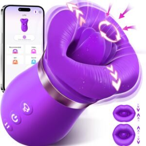 Suction Vibrator Female Sex Toy - 5-in-1 Oral Vibrator Rose Sex Toy, 10 Licking Modes, 3 Automatic and 1 Manual Suction Adult Toy, New APP, Anal Clitoral Nipples Vibrator, Female Couple Sex Toy, Purple
