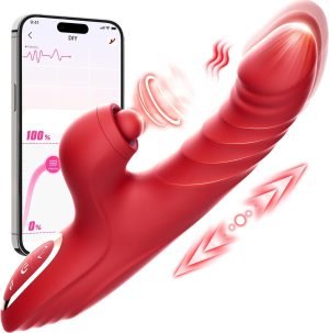Women's vibrator with insertion function, G-spot rose toy, clitoral stimulator, sex toy, dildo, vibrator, 10 vibration modes, 7 insertion modes, with licking function, rabbit vibrator, adult sex toy, couple's AI synchronized game.