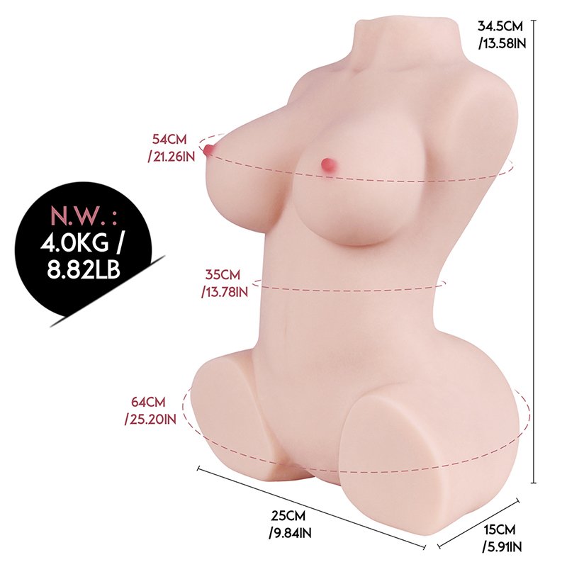 8.8-pound torso sex doll, male sex toy, featuring full breasts and super soft buttocks, realistic 3D textured vagina and anal passage, portable male masturbator sex toy. - Image 8