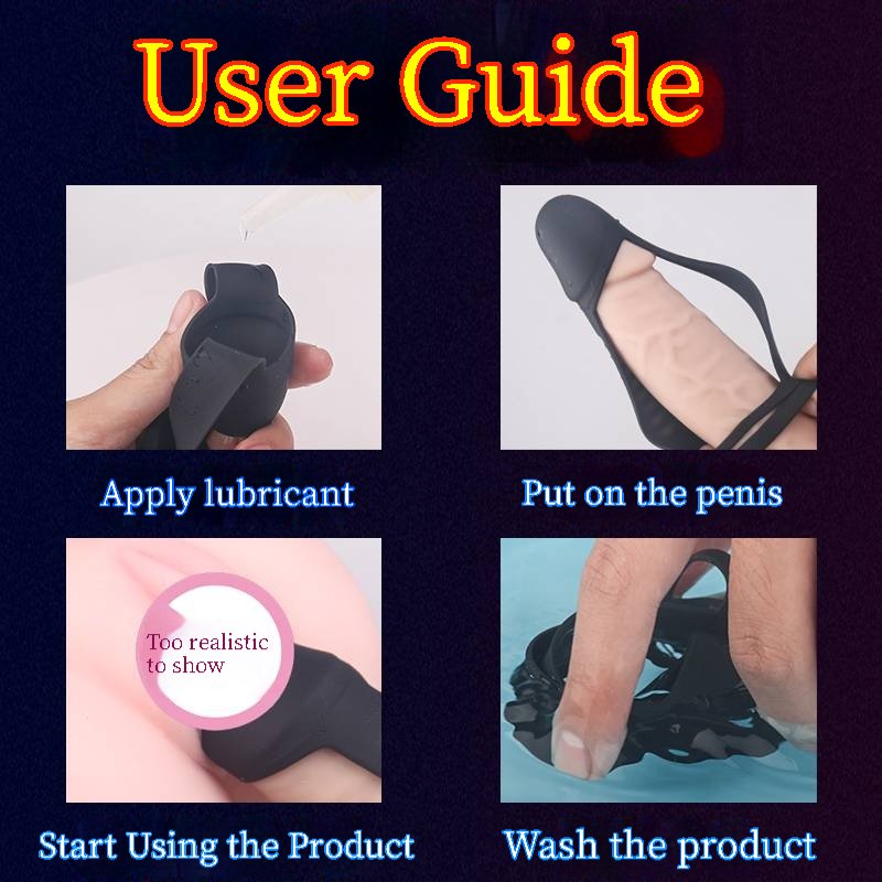 Male double-locking penis ring for couples' health and sexual pleasure products and tools. - Image 2