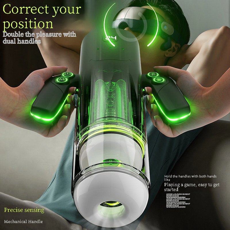 Male sex toys, male masturbators - Male sex toys, hands-free pocket-type vagina, 18cm insertion distance, adult toys for men, automatic masturbators, with handles, oral sex machines - Image 4