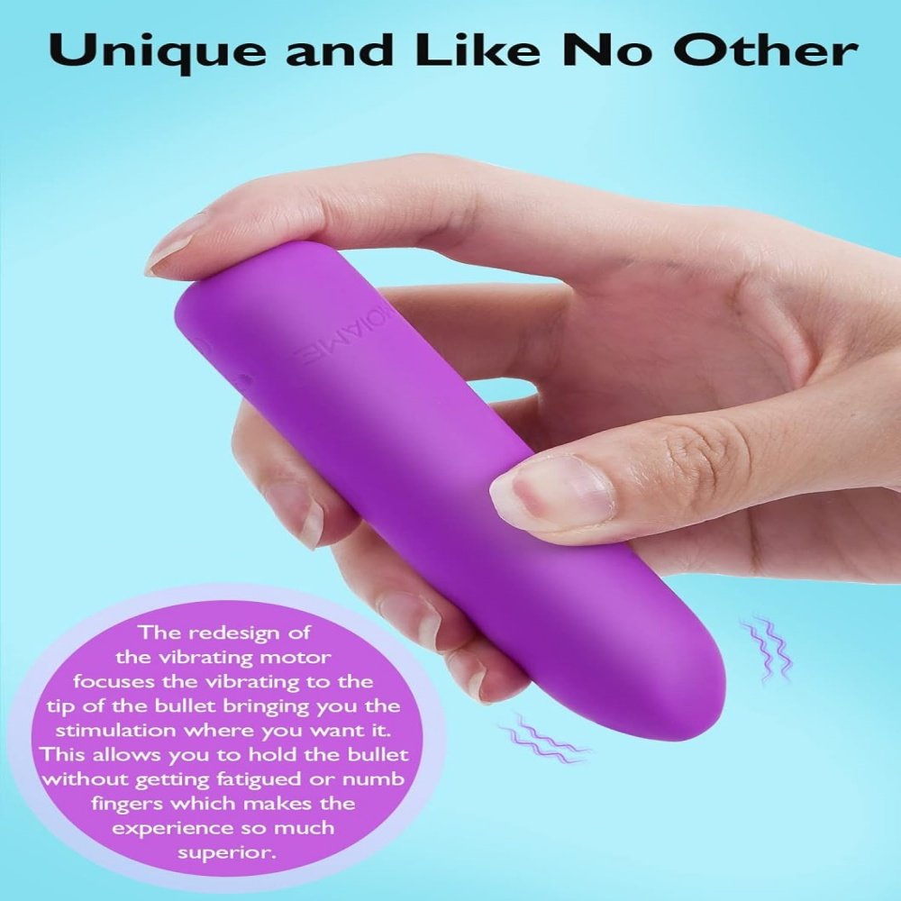 Small Bullet Vibrator for Women: Waterproof Mini Clit Vibrator with 10 Modes, Full Silicone Vibrating Finger Massager for G Spot Nipple, Female Rechargeable Lipstick Vibe Sex Toy, Purple - Image 2
