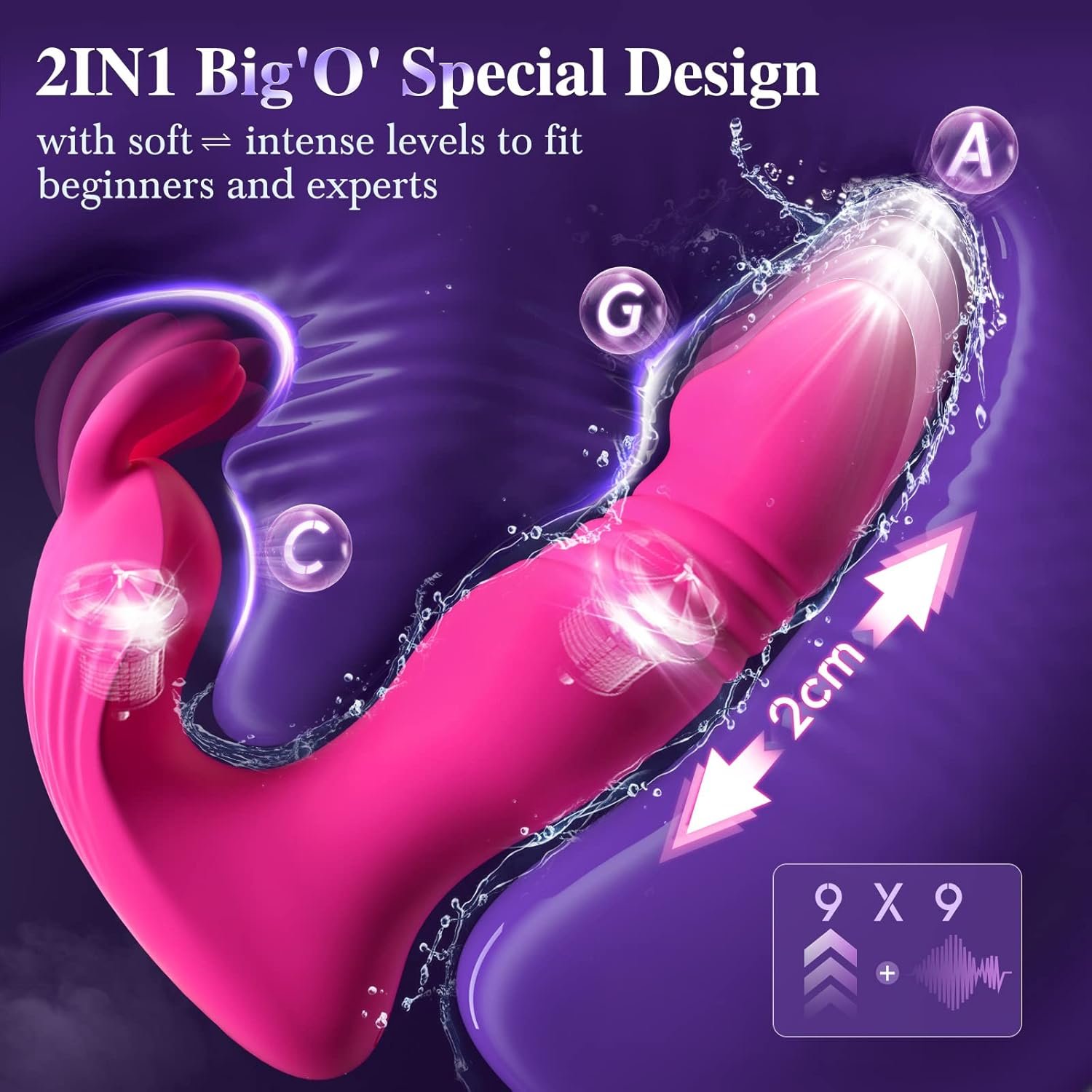 Women's Wearable Sex Toy Vibrator - 3-in-1 APP + Wireless Remote Control Wearable Vibrator, Adult Toy, includes 10 rabbit ear vibrators and 10 thrusting dildo vibrators. - Image 2