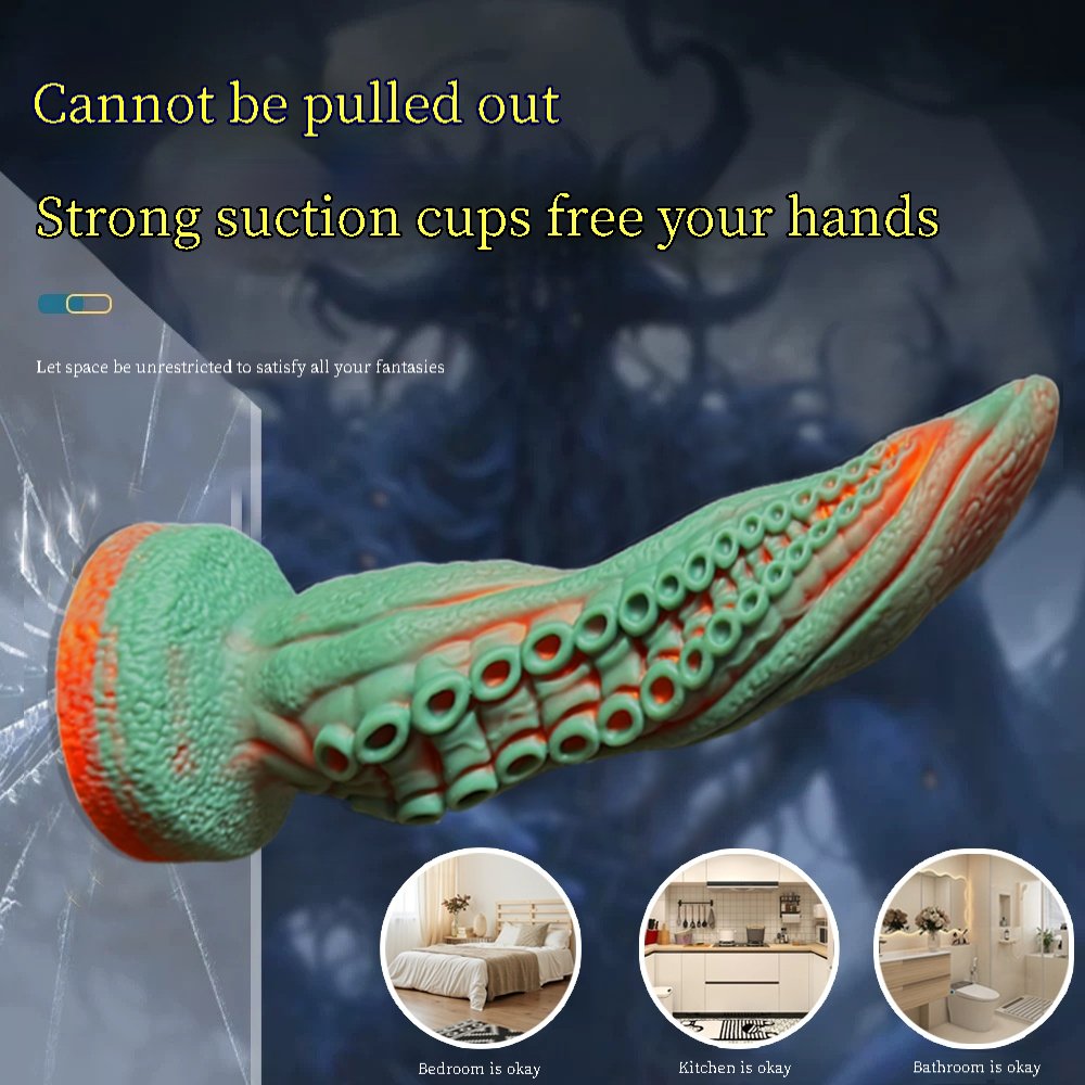 Giant vibrating massager, shaped like a tentacle monster, with vibration function to stimulate the G-spot of the penis, large thickened silicone anal plug, with remote control and suction cup. - Image 2