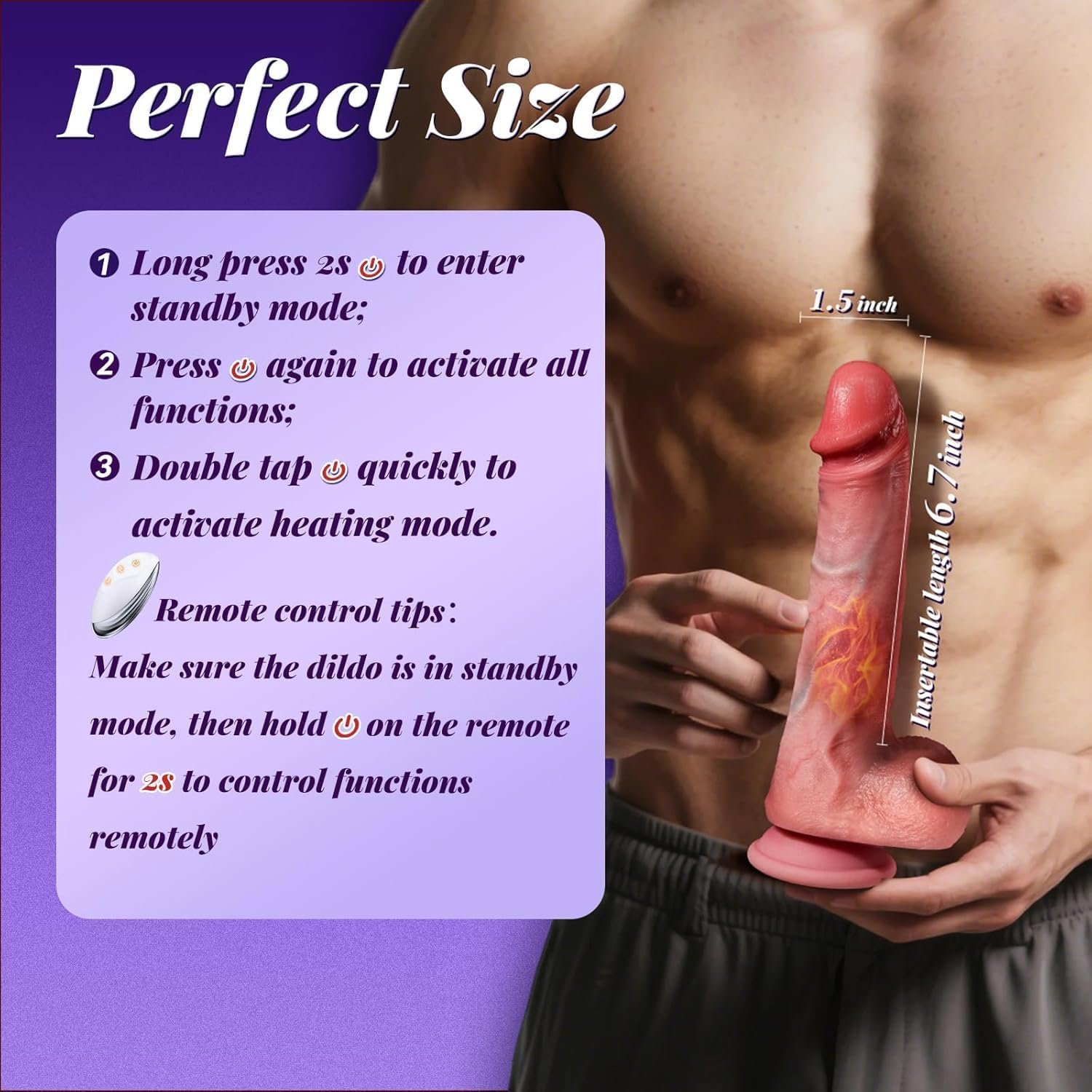 Vibrator Sex Toys Thrusting Dildo, Realistic Safety Soft Silicone Dildo with 10 Thrusting & 10 Vibrating Modes for Vagina Anal Sex Stimulation, G Spot Penis Machine Adult Sex Toy for Women and Couple - Image 4