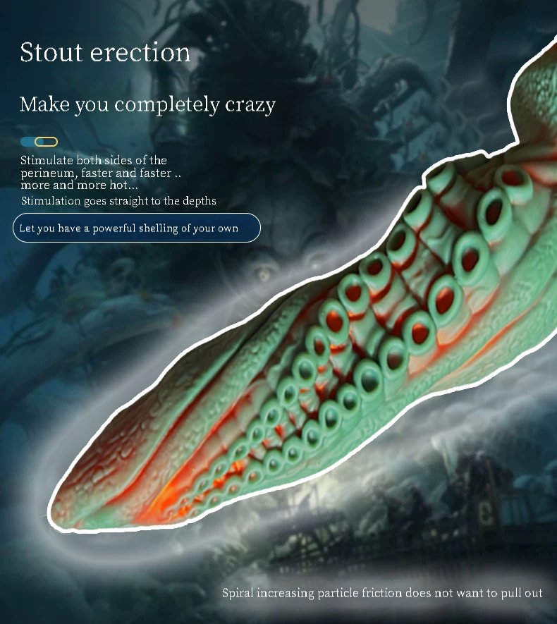 Giant vibrating massager, shaped like a tentacle monster, with vibration function to stimulate the G-spot of the penis, large thickened silicone anal plug, with remote control and suction cup. - Image 4