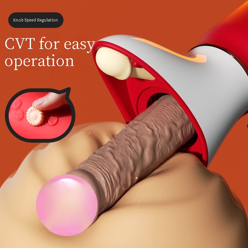 Hands-free automatic retractable vibrating and heating dildo for women, with suction cup, push-pull massage vibrator, vaginal stimulator sex toy. - Image 4