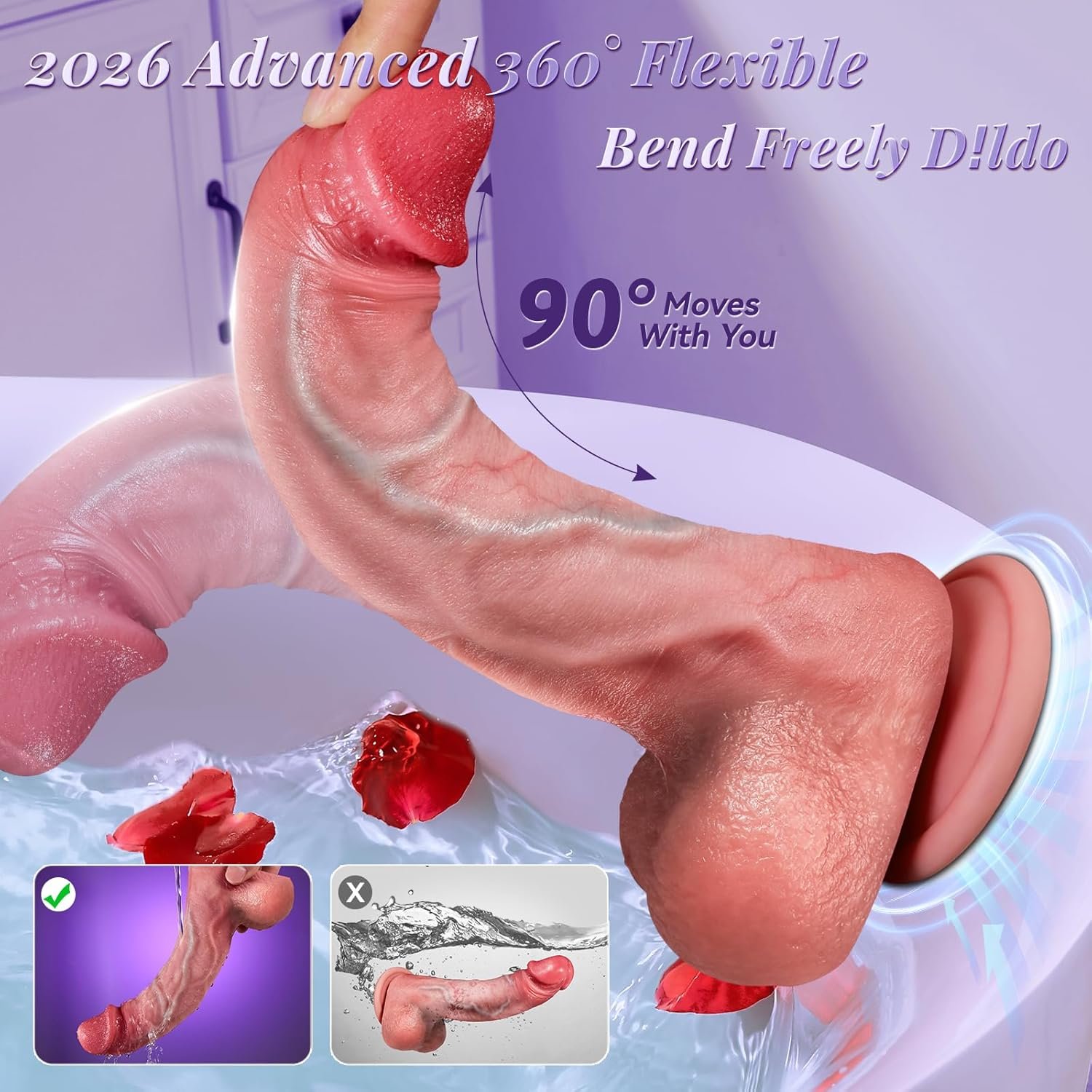 Vibrator Sex Toys Thrusting Dildo, Realistic Safety Soft Silicone Dildo with 10 Thrusting & 10 Vibrating Modes for Vagina Anal Sex Stimulation, G Spot Penis Machine Adult Sex Toy for Women and Couple - Image 5