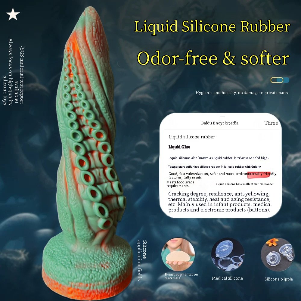 Giant vibrating massager, shaped like a tentacle monster, with vibration function to stimulate the G-spot of the penis, large thickened silicone anal plug, with remote control and suction cup. - Image 5