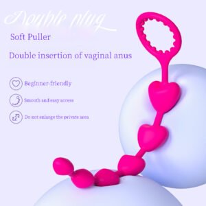 Unisex couple's sex toy, silicone anal beads/plugs for men and women, with pull ring, designed for beginners, G-spot stimulator, progressive beads, prostate massager.