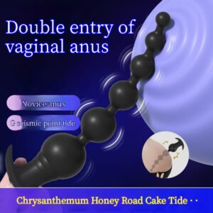 Anal Vibrating Beads: A silicone electric anal plug with nine vibration modes, suitable for both men and women. Features a flexible design, silicone material, and a pull-ring for easy removal. Ideal for couples.
